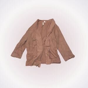 Frenchi Neutral Earth Tone Tan Relaxed Front Blazer | Sz S